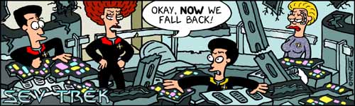 Sev Trek Comic Strip. Copyright 1997 by John Cook.