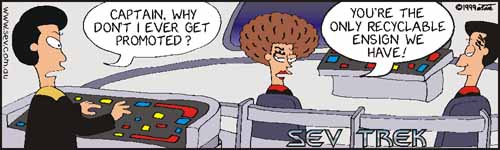 Sev Trek Comic Strip. Copyright 1997 by John Cook.