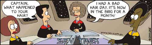 Sev Trek Comic Strip. Copyright 1997 by John Cook.