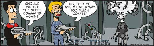 Sev Trek Comic Strip. Copyright 1997 by John Cook.